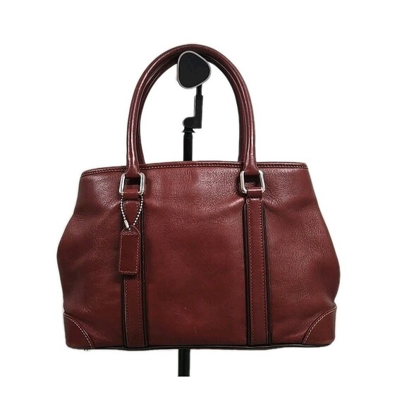 Coach Vintage 7586 Bordeaux Hamptons Satchel Handbag Burgundy Red Medium Size - Picture 1 of 15